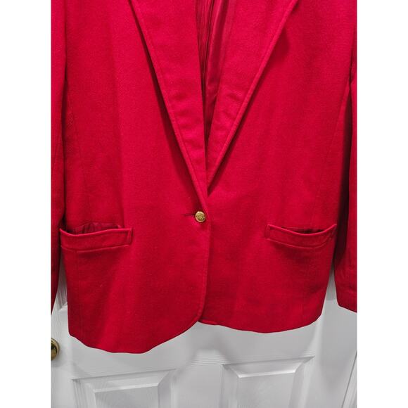 Vintage Forecaster of Boston Red 100% Wool Blazer Jacket Size 14 Single Button - Picture 4 of 11